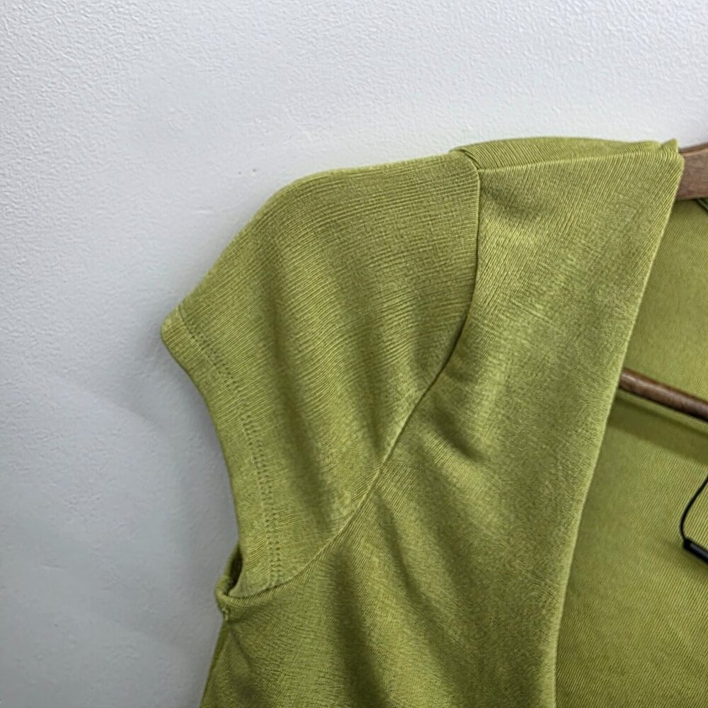 Fashion Nova Green Stretch Deep Plunge Shrug Cropped Bolero Top‎ S Y2K Vibe NWOT - Picture 7 of 13